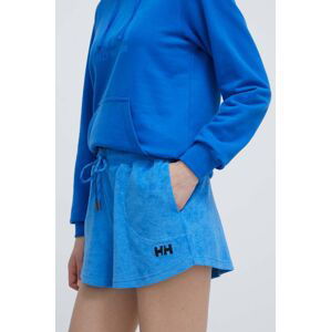 Bavlnené šortky Helly Hansen jednofarebné, vysoký pás, 34454