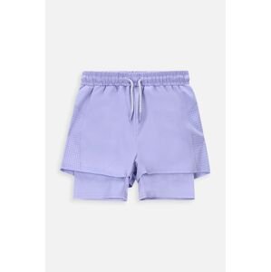 Detské krátke nohavice Lemon Explore fialová farba, jednofarebné