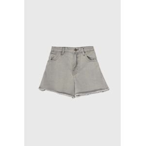 Detské rifľové krátke nohavice zippy šedá farba, jednofarebné, nastaviteľný pás