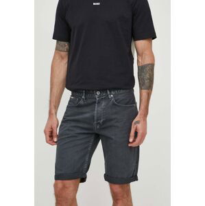Rifľové krátke nohavice Pepe Jeans RELAXED SHORT pánske, šedá farba, PM801079YH2