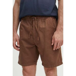 Ľanové šortky Pepe Jeans RELAXED LINEN SMART SHORTS hnedá farba, PM801093