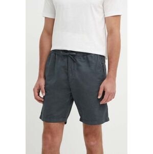 Ľanové šortky Pepe Jeans RELAXED LINEN SMART SHORTS šedá farba, PM801093