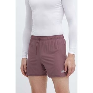 Bežecké šortky New Balance fialová farba, MS41286LIE