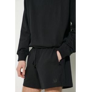 Bavlnené šortky New Balance čierna farba
