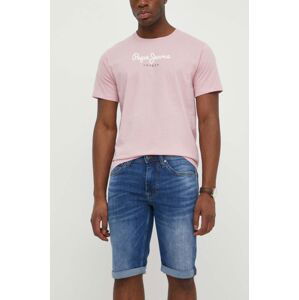 Rifľové krátke nohavice Pepe Jeans STRAIGHT SHORT pánske, PM801081HU0