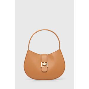 Kožená kabelka Elisabetta Franchi hnedá farba