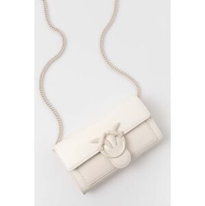 Kožená peňaženka Pinko dámska, biela farba, , 100062.A124