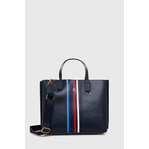 Kabelka Tommy Hilfiger tmavomodrá farba, AW0AW16409