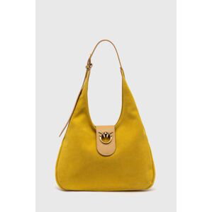 Semišová kabelka Pinko žltá farba, 103275 A0YG