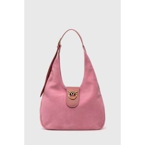 Semišová kabelka Pinko ružová farba, 103275 A0YG
