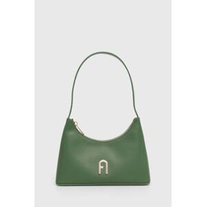 Kožená kabelka Furla zelená farba