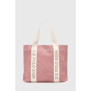 Plážová taška U.S. Polo Assn. ružová farba