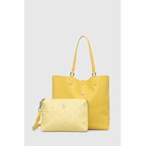 Obojstranná kabelka U.S. Polo Assn. žltá farba