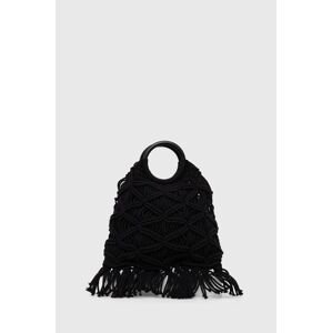 Bavlnená taška Sisley čierna farba