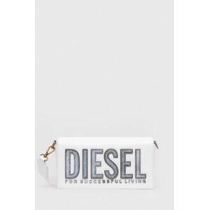Kožená kabelka Diesel biela farba