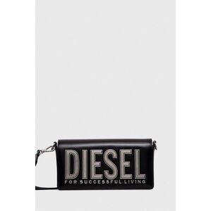 Kožená kabelka Diesel čierna farba