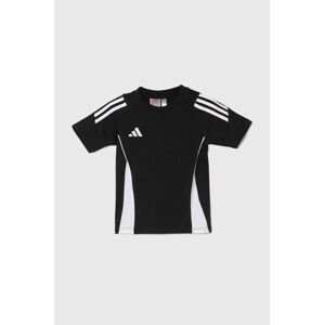 Detské bavlnené tričko adidas Performance TIRO24 SWTEEY čierna farba, vzorovaný