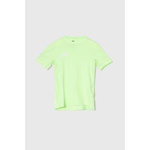 Detské tričko adidas zelená farba, jednofarebný