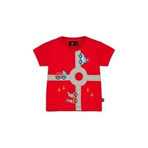 Detské bavlnené tričko Lego červená farba, s potlačou