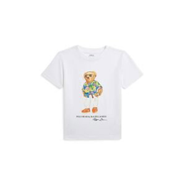 Detské bavlnené tričko Polo Ralph Lauren biela farba, s potlačou