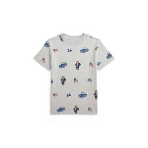 Detské bavlnené tričko Polo Ralph Lauren šedá farba, vzorovaný