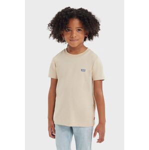 Detské bavlnené tričko Levi's béžová farba, jednofarebný