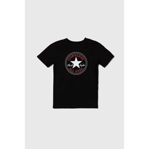 Detské tričko Converse čierna farba, s potlačou