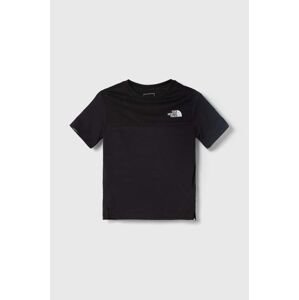 Detské tričko The North Face NEVER STOP TEE čierna farba, s potlačou