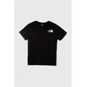 Detské bavlnené tričko The North Face REDBOX TEE (BACK BOX GRAPHIC) čierna farba, s potlačou