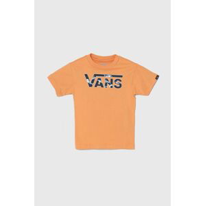 Detské bavlnené tričko Vans BY VANS CLASSIC LOGO FILL KIDS oranžová farba, s potlačou