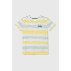 Detské bavlnené tričko Pepe Jeans REI žltá farba, vzorovaný