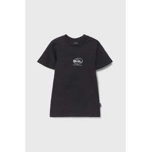 Detské bavlnené tričko Quiksilver CHROME LOGO čierna farba, s potlačou