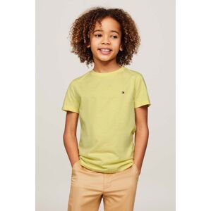 Detské bavlnené tričko Tommy Hilfiger žltá farba, s potlačou