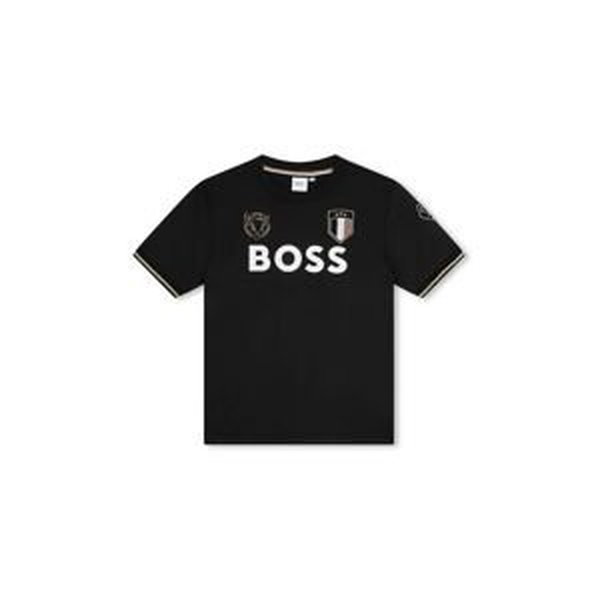 Detské tričko BOSS čierna farba, s potlačou, J50659