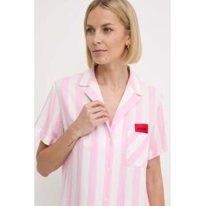Lounge košeľa HUGO ružová farba, regular, s klasickým golierom, 50514876