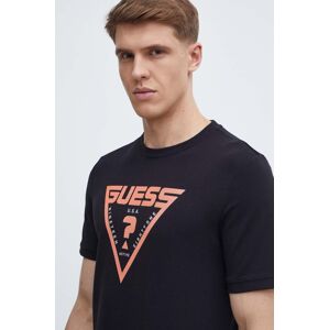 Tričko Guess QUEENCIE pánske, čierna farba, s potlačou, Z4GI09 J1314