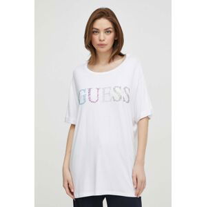 Plážové tričko Guess biela farba