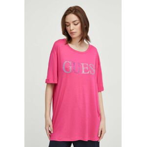 Plážové tričko Guess ružová farba