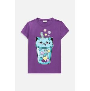 Detské tričko Coccodrillo fialová farba