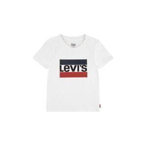 Detské bavlnené tričko Levi's biela farba