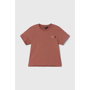 Detské bavlnené tričko The North Face RELAXED GRAPHIC TEE 2 hnedá farba