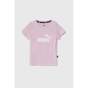 Detské bavlnené tričko Puma ružová farba