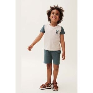 Detské bavlnené tričko Liewood Apia Placement Shortsleeve T-shirt tyrkysová farba, s potlačou