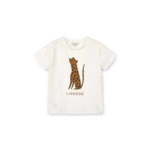 Detské bavlnené tričko Liewood Apia Placement Shortsleeve T-shirt béžová farba, s potlačou