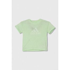 Detské tričko adidas zelená farba, vzorovaný