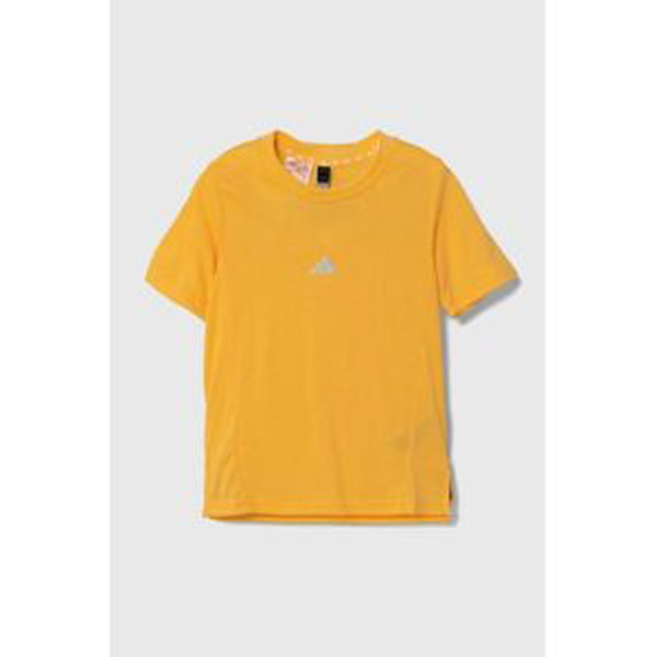 Detské tričko adidas žltá farba, s potlačou