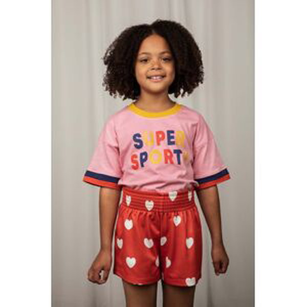 Detské bavlnené tričko Mini Rodini ružová farba, s potlačou