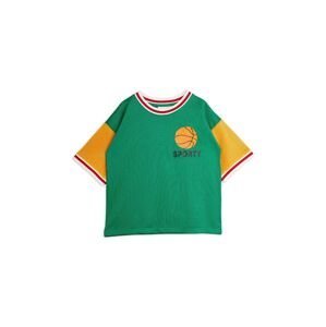 Detské tričko Mini Rodini zelená farba, s potlačou