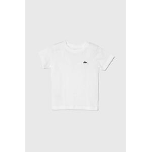 Detské tričko Lacoste biela farba, jednofarebný