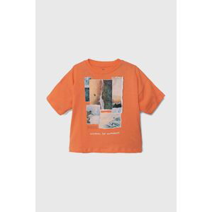 Detské bavlnené tričko zippy oranžová farba, s potlačou
